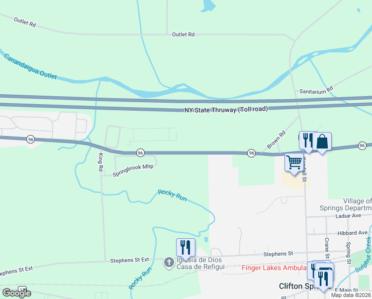 map of restaurants, bars, coffee shops, grocery stores, and more near 2896 New York 96 in Clifton Springs