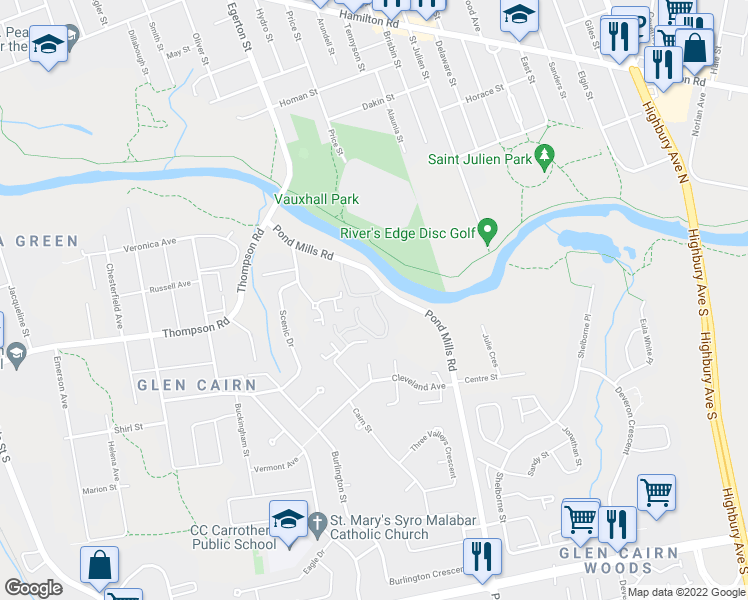 map of restaurants, bars, coffee shops, grocery stores, and more near 9 Ailsa Place in London