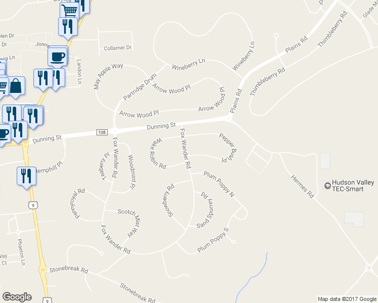 map of restaurants, bars, coffee shops, grocery stores, and more near 1 Pepper Bush Place in Ballston Spa