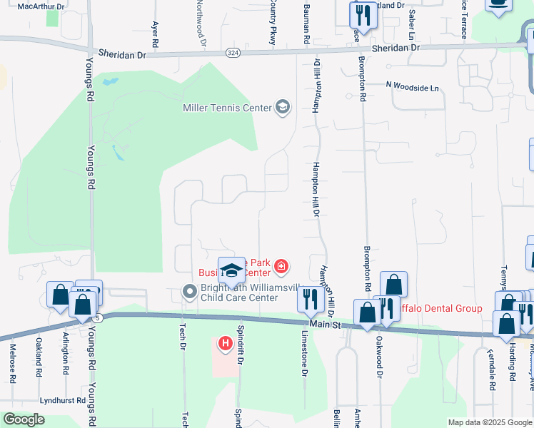 map of restaurants, bars, coffee shops, grocery stores, and more near 290 Northill Dr in Amherst