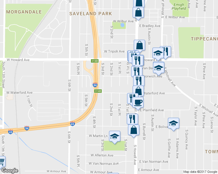 map of restaurants, bars, coffee shops, grocery stores, and more near 4053 South 2nd Street in Milwaukee