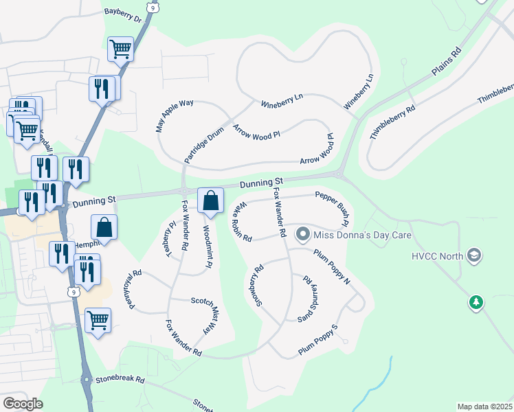 map of restaurants, bars, coffee shops, grocery stores, and more near 52 Wake Robin Road in Ballston Spa