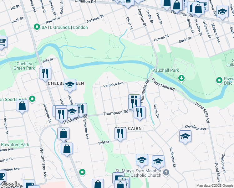 map of restaurants, bars, coffee shops, grocery stores, and more near 83 Marlborough Avenue in London