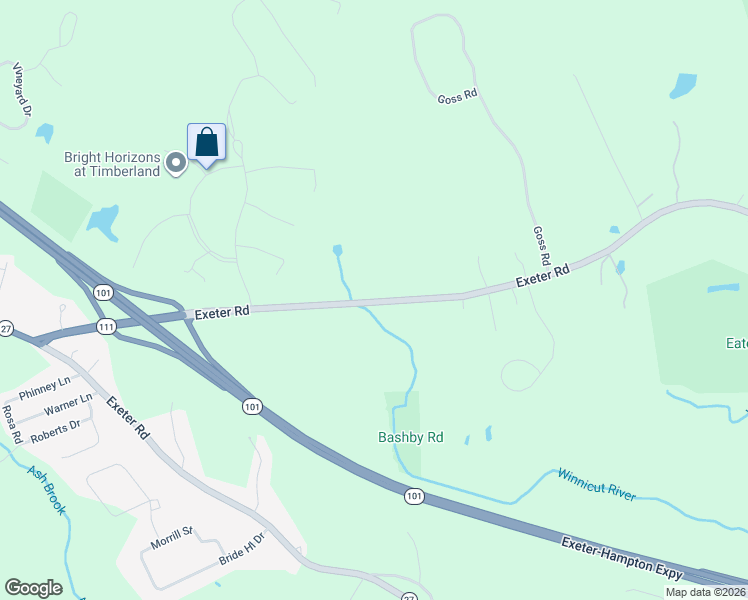 map of restaurants, bars, coffee shops, grocery stores, and more near 135 Exeter Road in North Hampton
