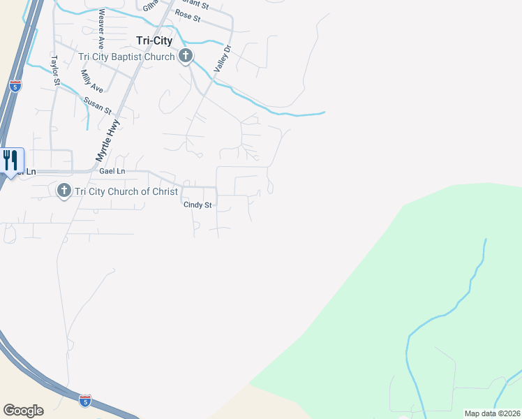map of restaurants, bars, coffee shops, grocery stores, and more near 755 Plin Street in Myrtle Creek