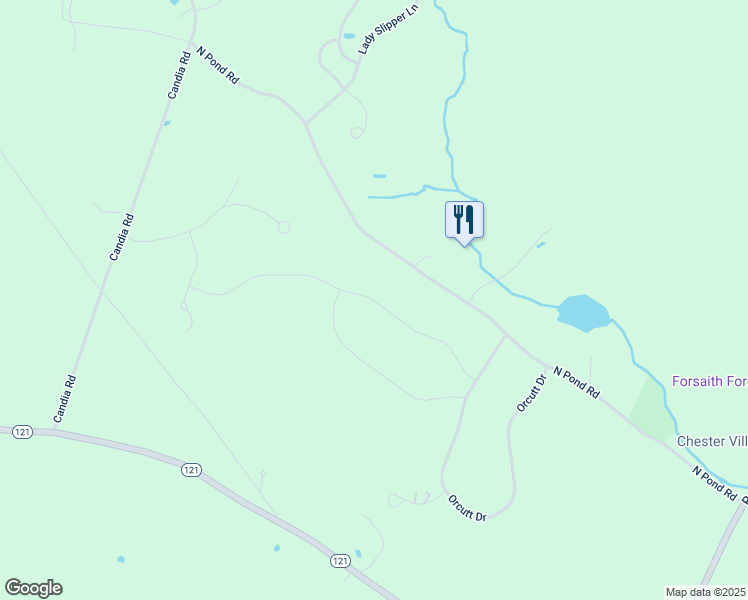 map of restaurants, bars, coffee shops, grocery stores, and more near 64 Fiddlehead Lane in Chester