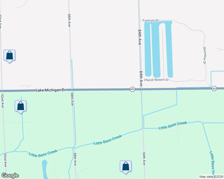 map of restaurants, bars, coffee shops, grocery stores, and more near 8557 Lake Michigan Drive in Allendale Charter Township