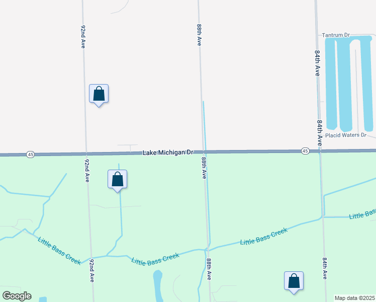 map of restaurants, bars, coffee shops, grocery stores, and more near 8853 Lake Michigan Drive in Allendale Charter Township