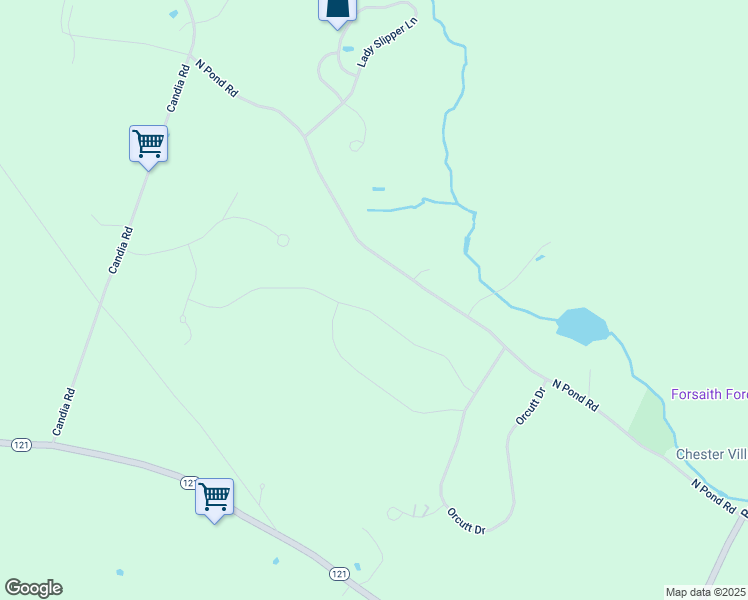 map of restaurants, bars, coffee shops, grocery stores, and more near 64 Fiddlehead Lane in Chester