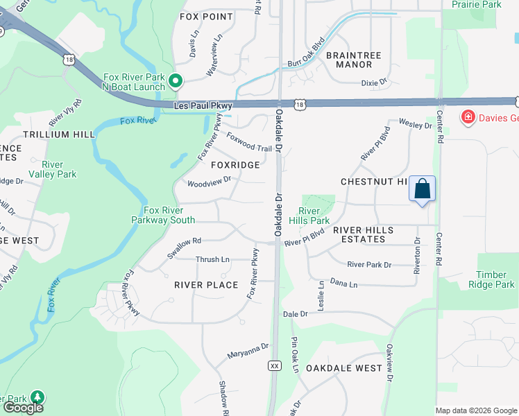 map of restaurants, bars, coffee shops, grocery stores, and more near 1211 Highpoint Lane in Waukesha
