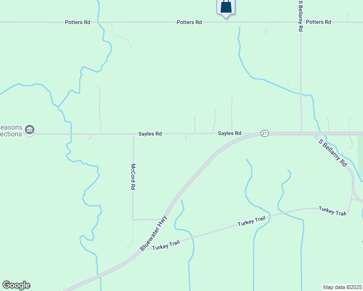 map of restaurants, bars, coffee shops, grocery stores, and more near 3425 Sayles Road in Ionia