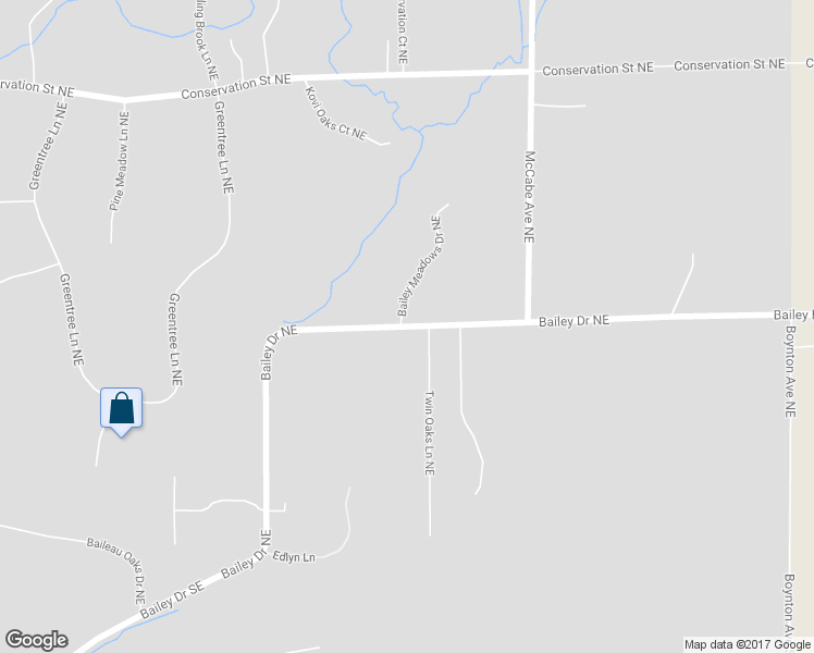 map of restaurants, bars, coffee shops, grocery stores, and more near 9020 Bailey Drive Northeast in Ada
