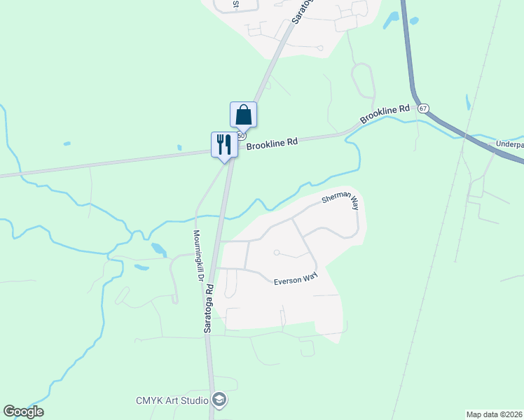 map of restaurants, bars, coffee shops, grocery stores, and more near 1 Sherman Way in Ballston Spa