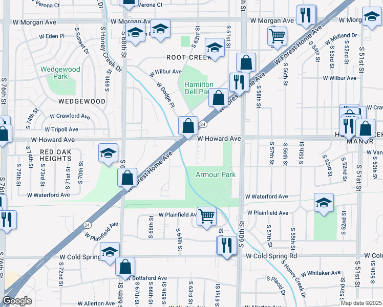 map of restaurants, bars, coffee shops, grocery stores, and more near in Milwaukee