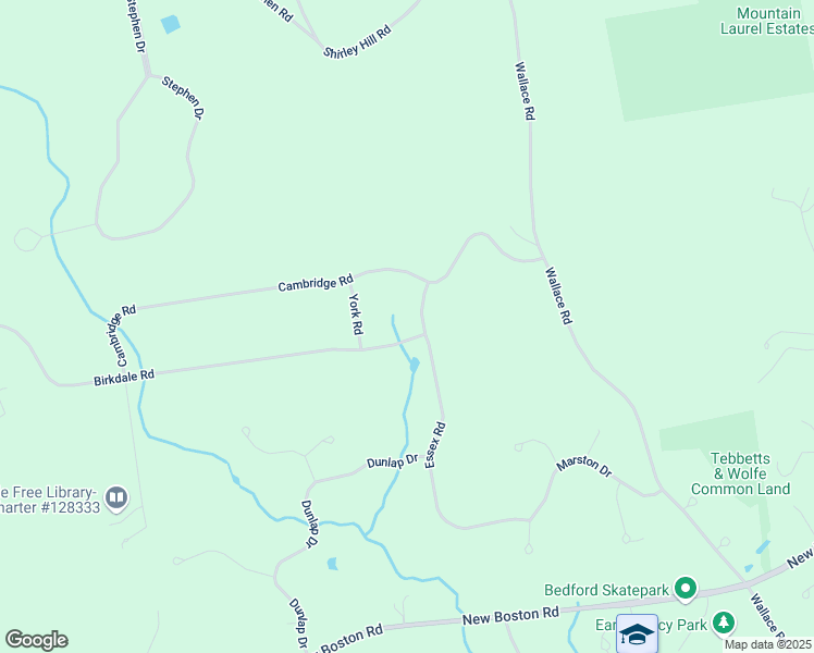map of restaurants, bars, coffee shops, grocery stores, and more near 5 Essex Road in Bedford