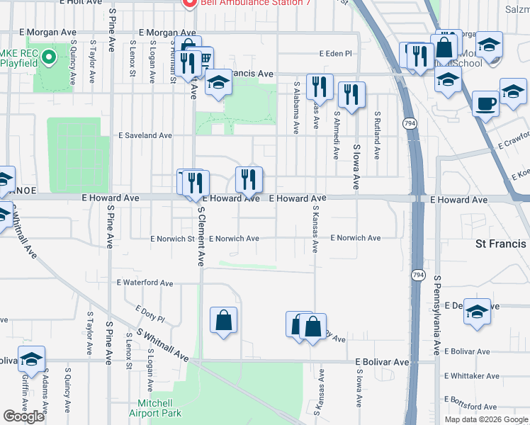 map of restaurants, bars, coffee shops, grocery stores, and more near in Milwaukee