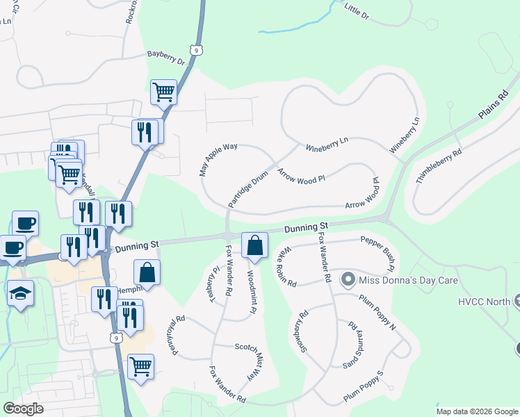 map of restaurants, bars, coffee shops, grocery stores, and more near 19 Arrow Wood Place in Ballston Spa