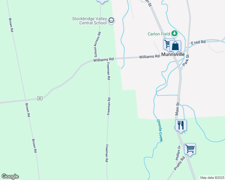 map of restaurants, bars, coffee shops, grocery stores, and more near in Munnsville