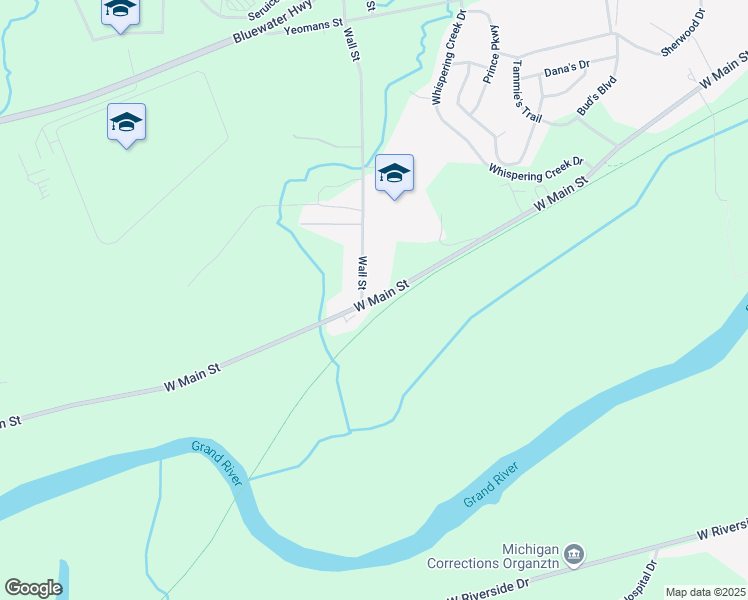 map of restaurants, bars, coffee shops, grocery stores, and more near West Main Street in Ionia