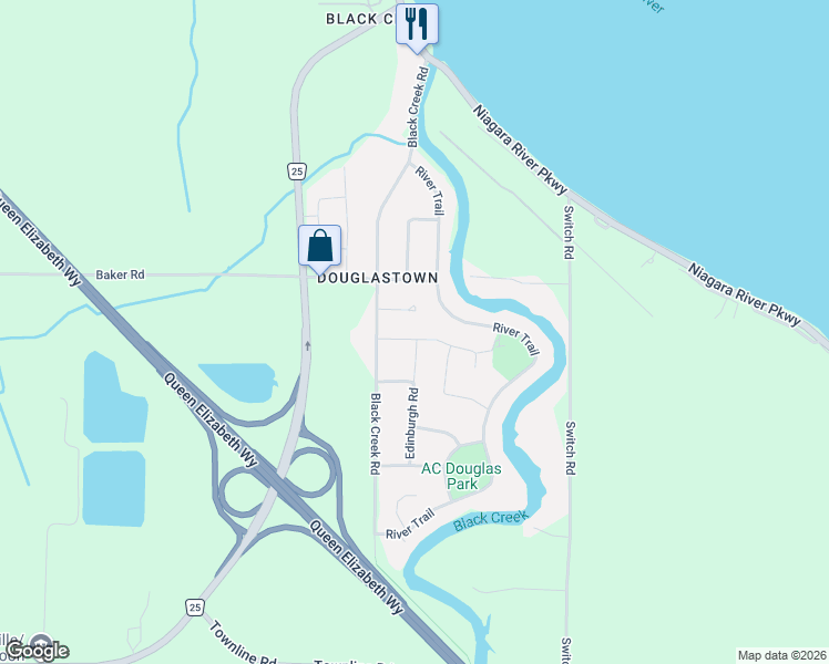 map of restaurants, bars, coffee shops, grocery stores, and more near 2864 Arrowsmith Court in Fort Erie