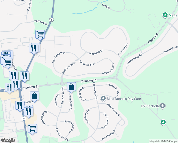 map of restaurants, bars, coffee shops, grocery stores, and more near 53 Arrow Wood Place in Ballston Spa