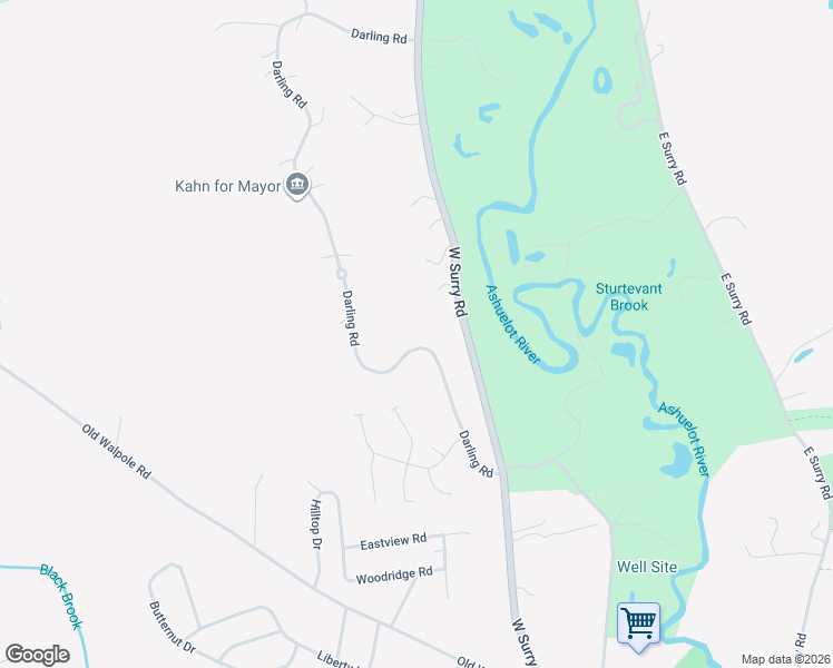 map of restaurants, bars, coffee shops, grocery stores, and more near 228 Darling Road in Keene