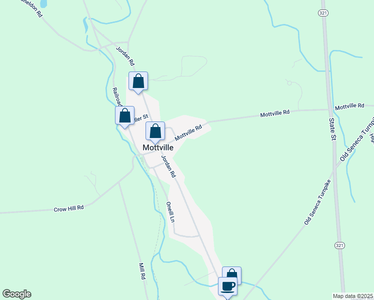 map of restaurants, bars, coffee shops, grocery stores, and more near 890 Mottville Rd in Skaneateles