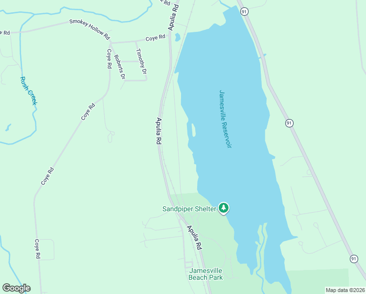 map of restaurants, bars, coffee shops, grocery stores, and more near 4184 West Shore Manor Road in Jamesville