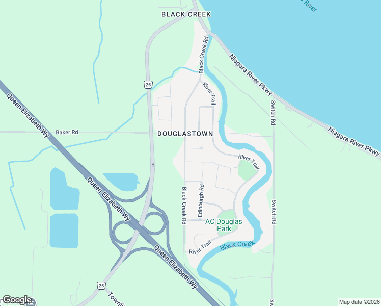 map of restaurants, bars, coffee shops, grocery stores, and more near 3605 Black Creek Road in Fort Erie