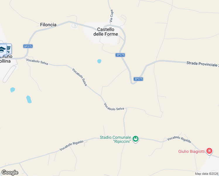 map of restaurants, bars, coffee shops, grocery stores, and more near 11 Vocabolo Selva in Provincia di Perugia