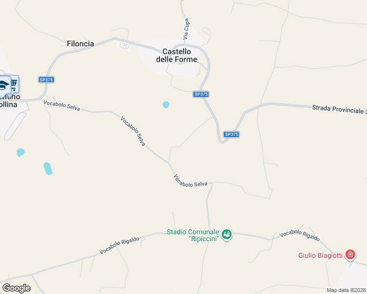 map of restaurants, bars, coffee shops, grocery stores, and more near 11 Vocabolo Selva in Provincia di Perugia