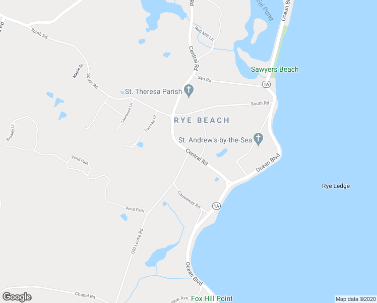 map of restaurants, bars, coffee shops, grocery stores, and more near 930 Central Road in Rye