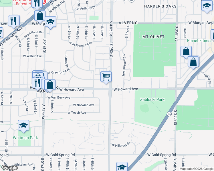 map of restaurants, bars, coffee shops, grocery stores, and more near 4323 West Tripoli Avenue in Milwaukee