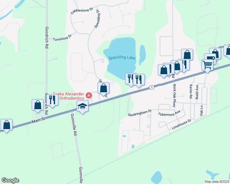 map of restaurants, bars, coffee shops, grocery stores, and more near 9710 Main Street in Clarence