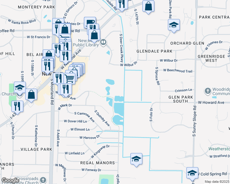 map of restaurants, bars, coffee shops, grocery stores, and more near in New Berlin