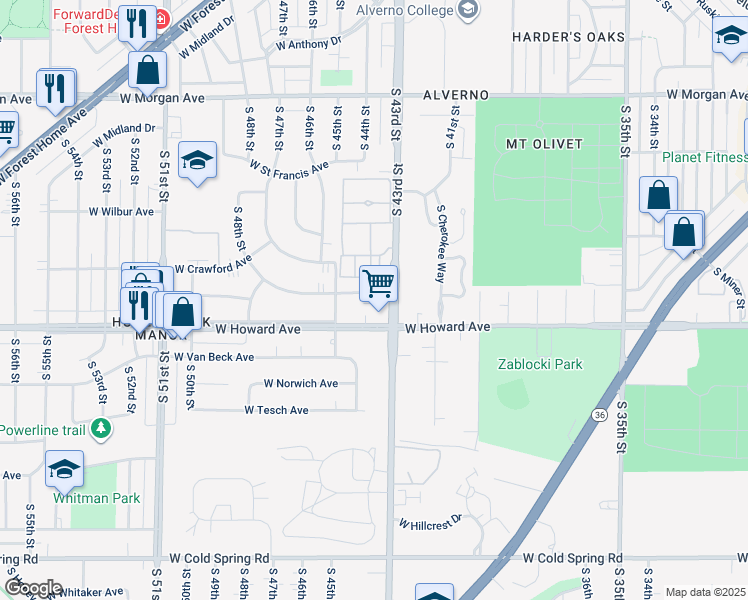 map of restaurants, bars, coffee shops, grocery stores, and more near 4323 West Tripoli Avenue in Milwaukee