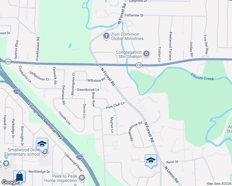 map of restaurants, bars, coffee shops, grocery stores, and more near 572 New York 277 in Buffalo