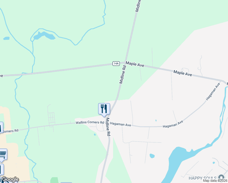 map of restaurants, bars, coffee shops, grocery stores, and more near 1252 Midline Road in Amsterdam