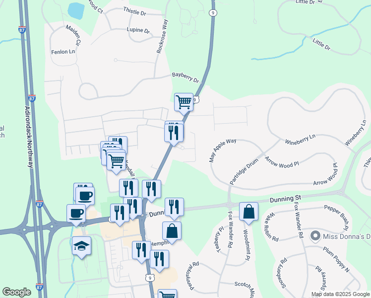 map of restaurants, bars, coffee shops, grocery stores, and more near 4102 Ellsworth Boulevard in Ballston Spa