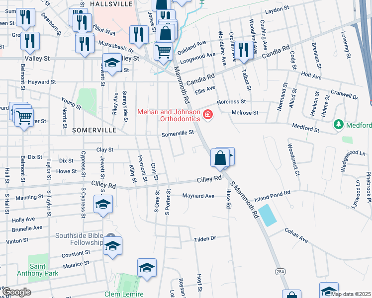 map of restaurants, bars, coffee shops, grocery stores, and more near 23 Stone Lane in Manchester