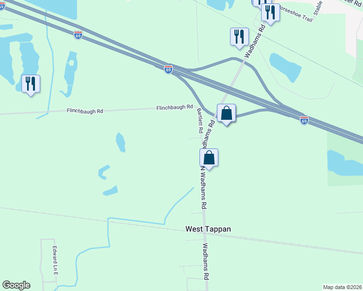 map of restaurants, bars, coffee shops, grocery stores, and more near 2386 Wadhams Road in Smiths Creek