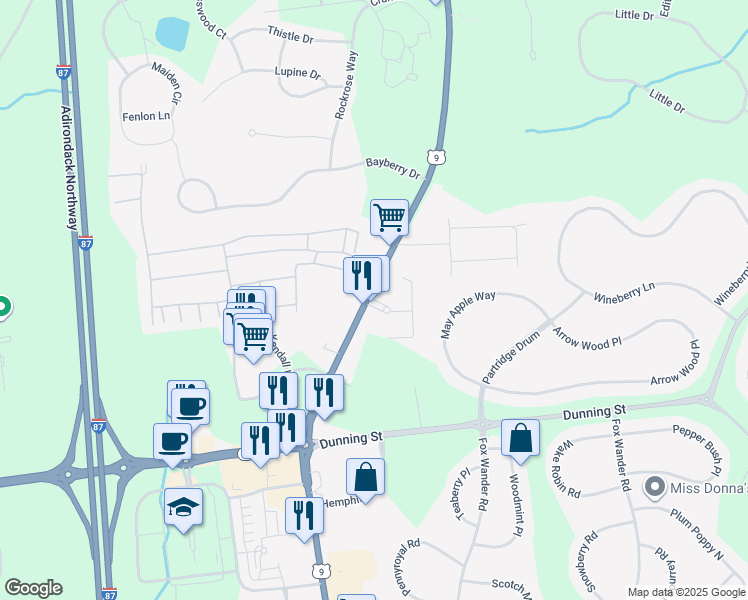 map of restaurants, bars, coffee shops, grocery stores, and more near 2101 Ellsworth Boulevard in Ballston Spa