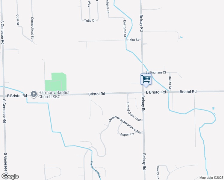 map of restaurants, bars, coffee shops, grocery stores, and more near 5403 East Bristol Road in Burton