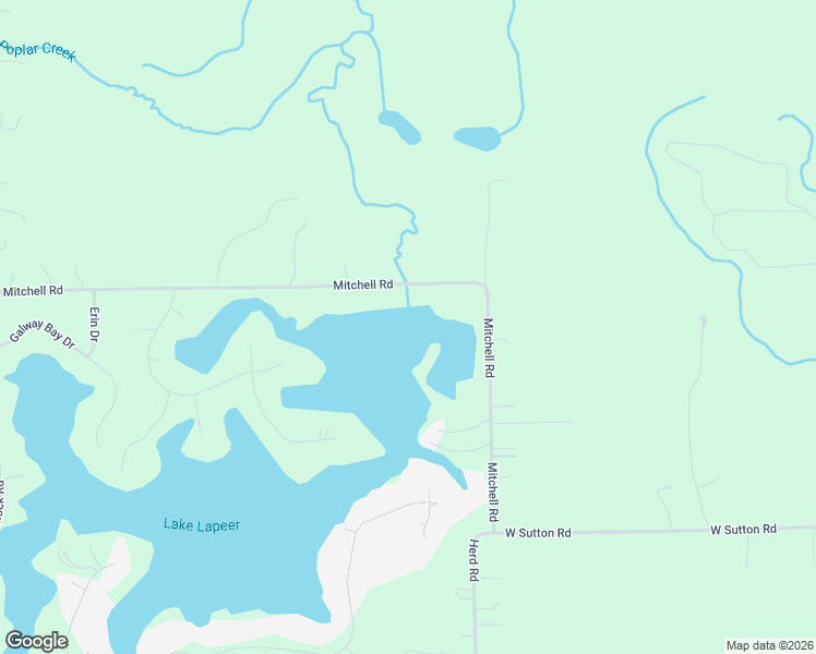 map of restaurants, bars, coffee shops, grocery stores, and more near 3630 Mitchell Road in Lapeer
