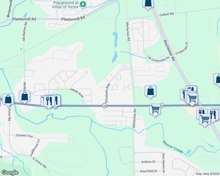 map of restaurants, bars, coffee shops, grocery stores, and more near 1199 Lyman Way in Farmington