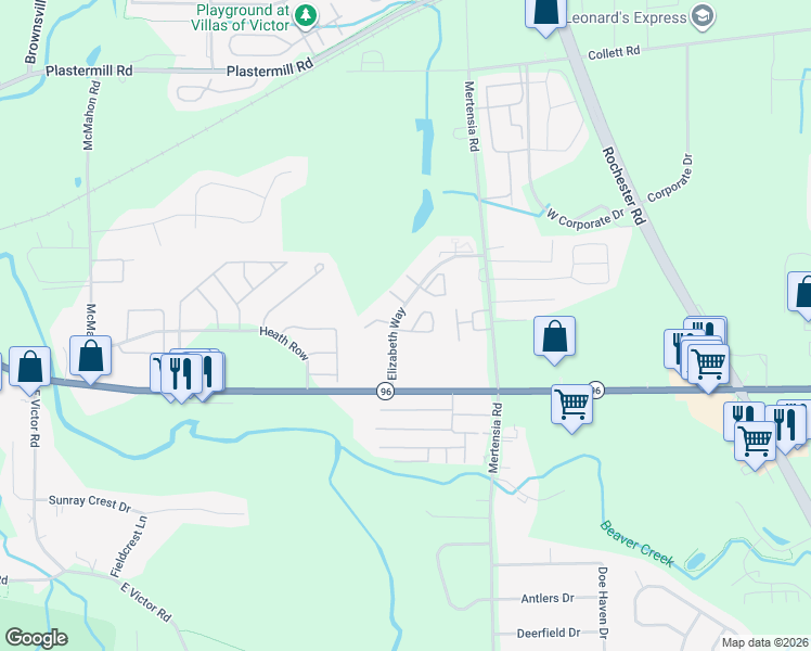 map of restaurants, bars, coffee shops, grocery stores, and more near 1199 Lyman Way in Farmington