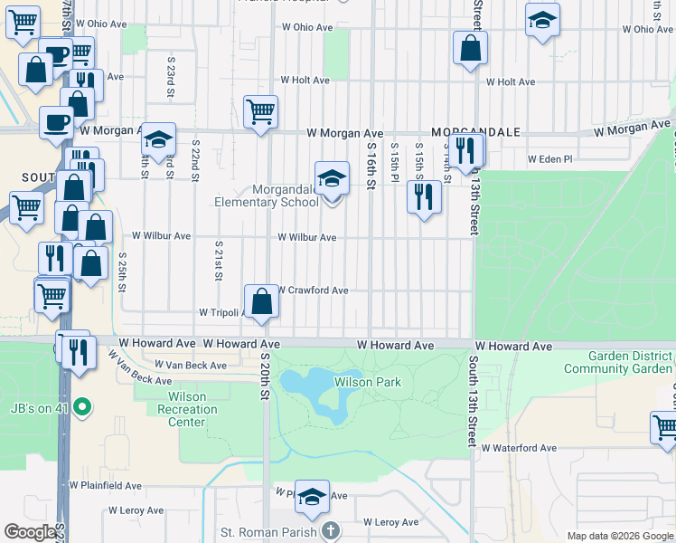 map of restaurants, bars, coffee shops, grocery stores, and more near 3744 South 18th Street in Milwaukee
