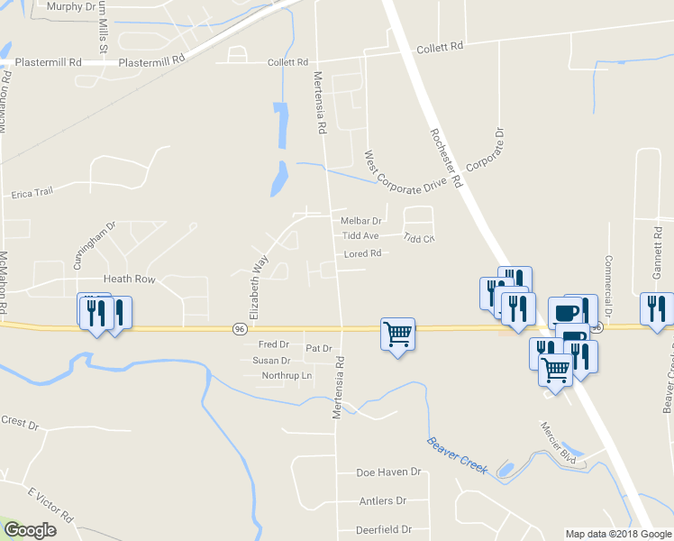 map of restaurants, bars, coffee shops, grocery stores, and more near 1 Judith Lane in Farmington