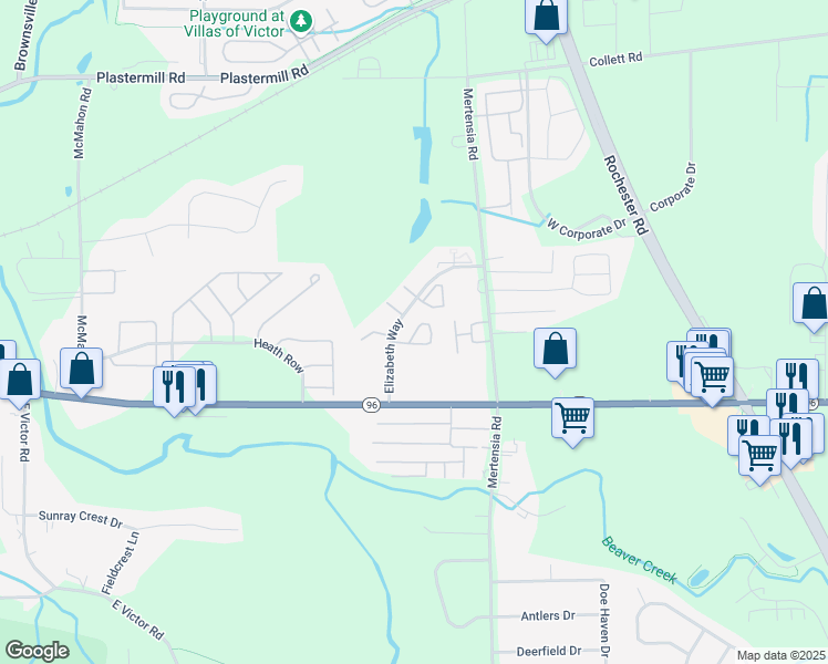 map of restaurants, bars, coffee shops, grocery stores, and more near 1245 Lyman Way in Farmington