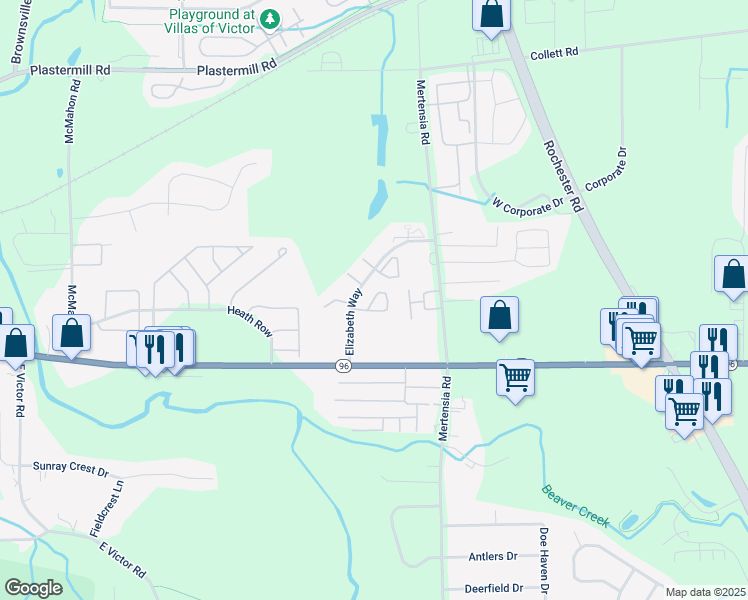 map of restaurants, bars, coffee shops, grocery stores, and more near 1205 Lyman Way in Farmington